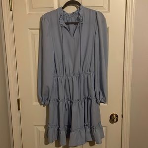 Amazon Baby Blue Long Sleeve Tiered Dress - Size XL